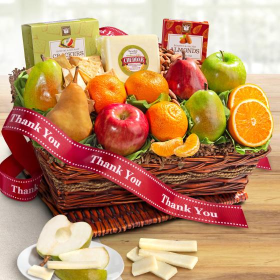 Thank You Classic Gourmet and Fruit Basket AP8019T A Gift Inside