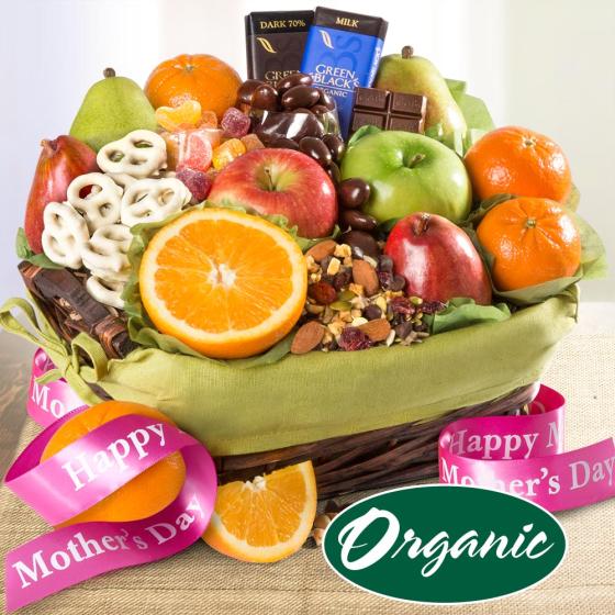 Happy Mother's Day Organic Fruit Basket RA4002M A Gift Inside
