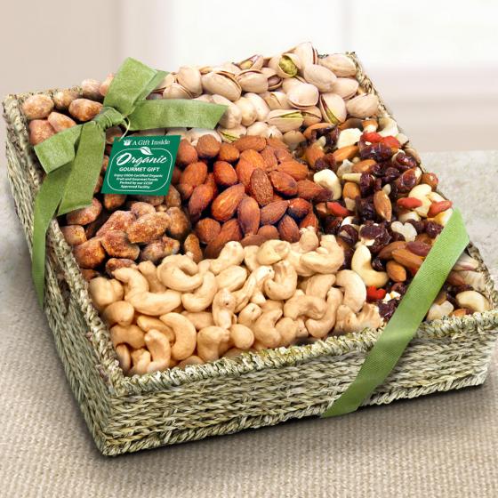 Mendocino Organic Nut Gift Basket RA4009 A Gift Inside