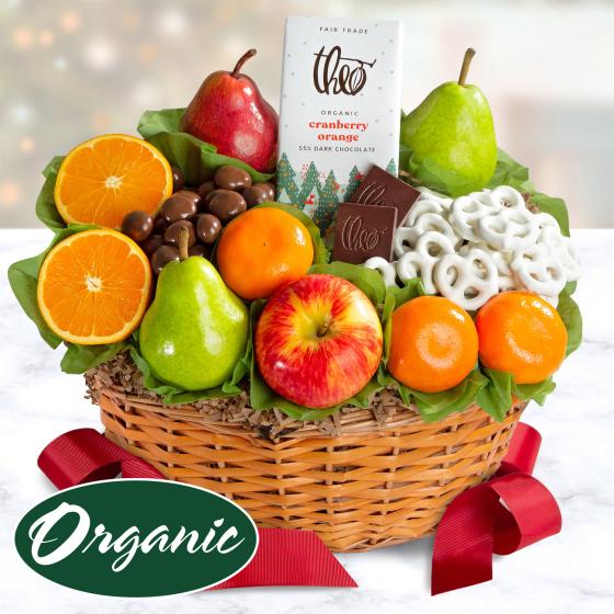 Organic Fruit and Gourmet Holiday Gift Basket RA4012 A Gift Inside