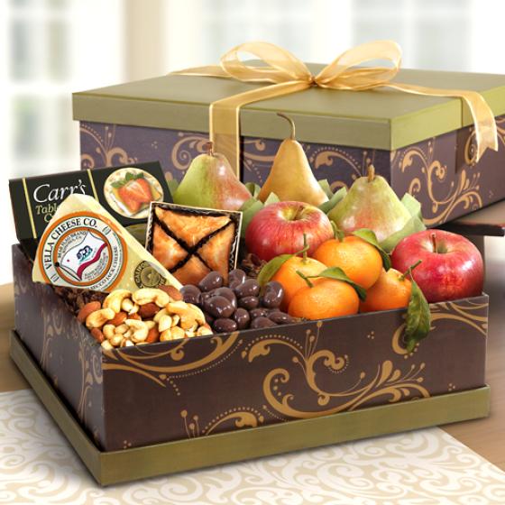 Epicurean Deluxe Fruit and Cheese Gift Box AG2100 A Gift Inside