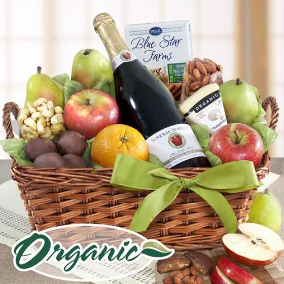 Organic Napa Cider and Fruit Basket RA4007 A Gift Inside