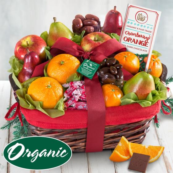 Organic Fruit and Gourmet Holiday Gift Basket RA4012 A Gift Inside