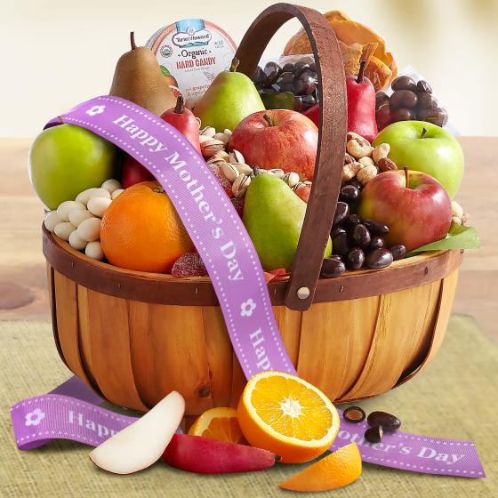 Mother's Day Organic Fruit & Snack Gift Basket RA5025M A Gift Inside
