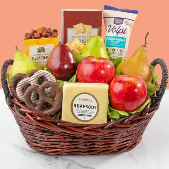Fruit, Cheese & Meat Classic Basket AA4010 A Gift Inside