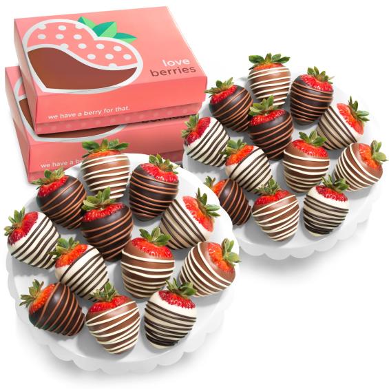 ACD5013, Chocolate Trio Dipped Strawberries - 24 Berries