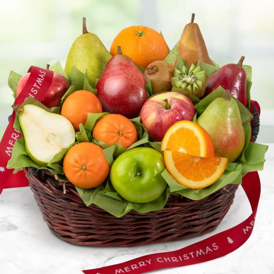 AA4000X, Merry Christmas California Bounty Fruit Gift Basket
