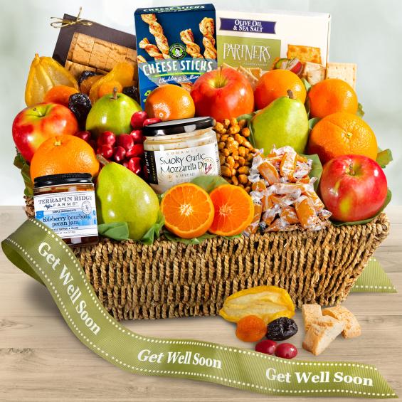AA4016G, Get Well Soon California Farmstead Fruit Gift Basket