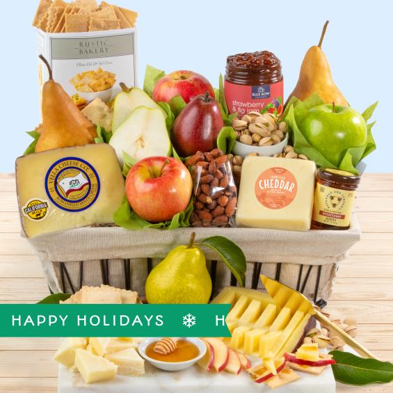 AA4016H, Happy Holidays California Farmstead Fruit Gift Basket