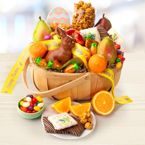 AA4050E, Easter Bunny Fruit and Treats Gift Basket