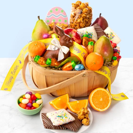 AA4050E, Easter Bunny Fruit and Treats Gift Basket