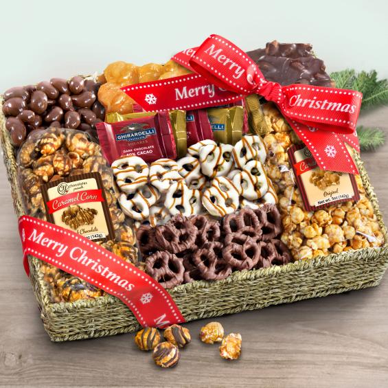 AA4056X, Merry Christmas Chocolate, Caramel & Crunch Gift Basket