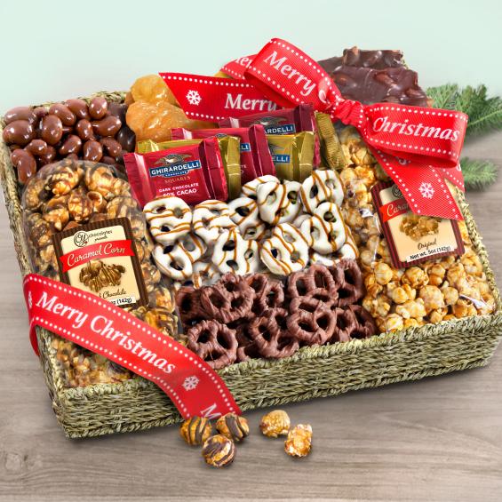 AA4056X, Merry Christmas Chocolate, Caramel & Crunch Gift Basket