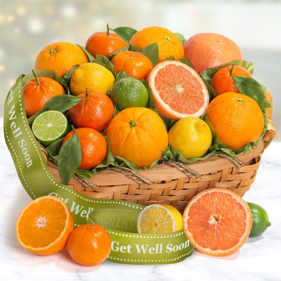 Get Well Soon Sweet Sunshine Citrus Fruit Gift Basket AA4072G A