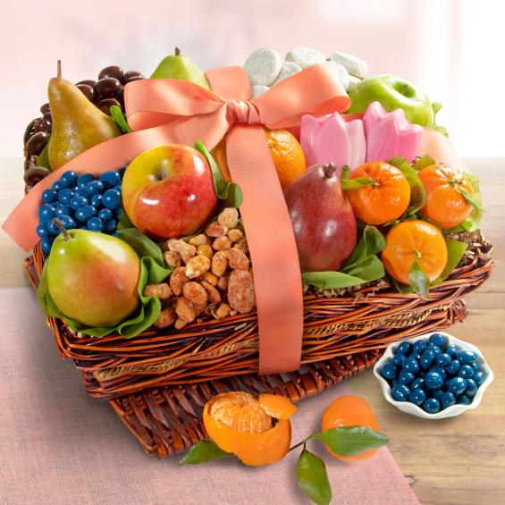 AA4073, Spring Fresh Sweet Fruit and Treats Basket
