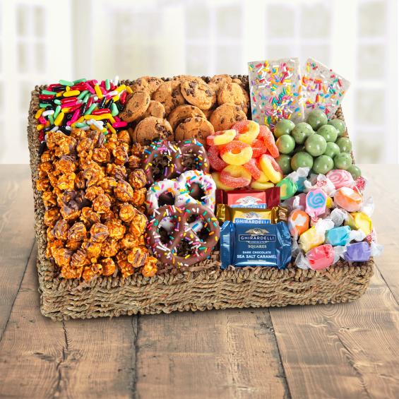 AA4087, Sweets to Eat Chocolate, Candies and Crunch Gift Basket