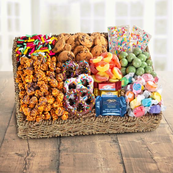 AA4087, Sweets to Eat Chocolate, Candies and Crunch Gift Basket