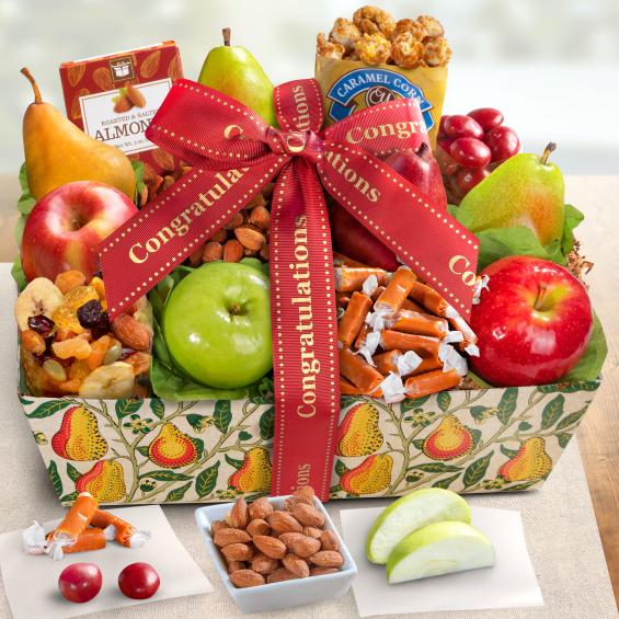 AA4094C, Congratulations Orchard Delight Fruit and Gourmet Basket