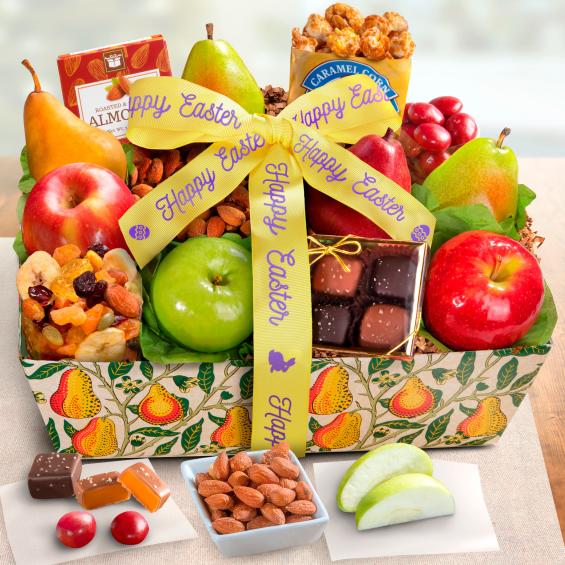Happy Easter Orchard Delight Fruit and Gourmet Basket AA4094Easter