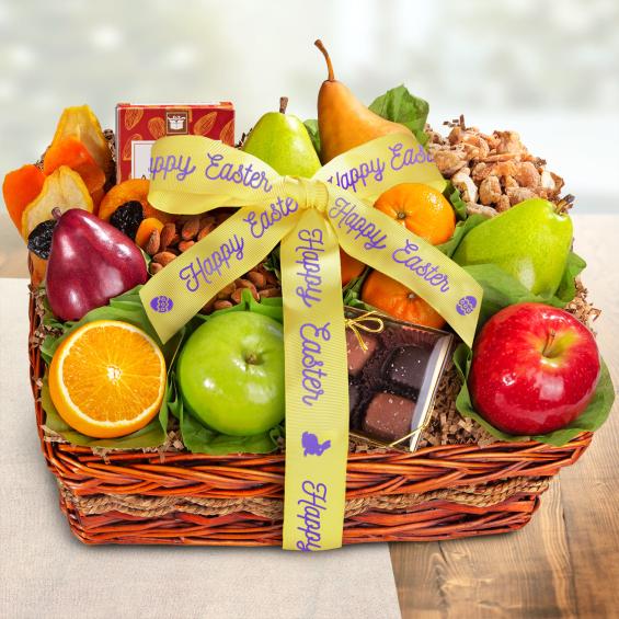 Happy Easter Orchard Delight Fruit and Gourmet Basket AA4094Easter