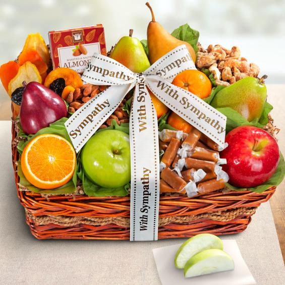 Sympathy Orchard Delight Fruit and Gourmet Basket AA4094S A Gift Inside