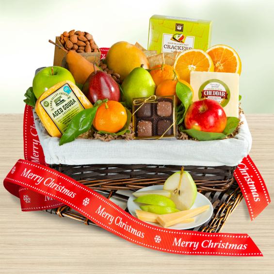 AA4101X, Merry Christmas Classic Deluxe Fruit Basket