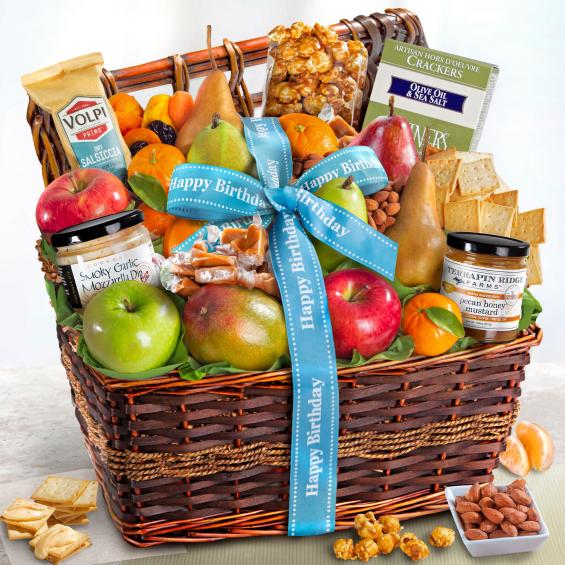 Happy Birthday Abundance Classic Fruit Basket AA4102B A Gift Inside
