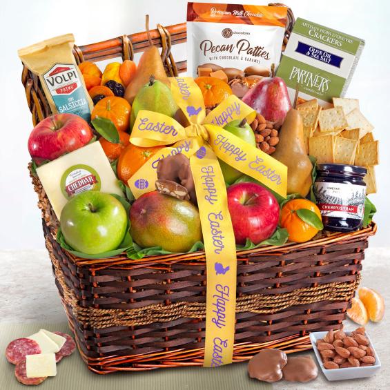 Happy Easter Abundance Classic Fruit Basket AA4102Easter A Gift Inside