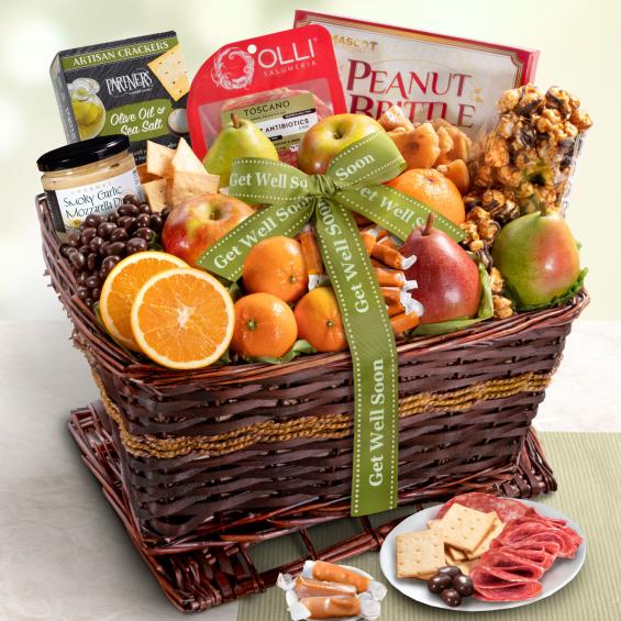AA4102G, Get Well Grand Fruit Gourmet and Snacks Basket
