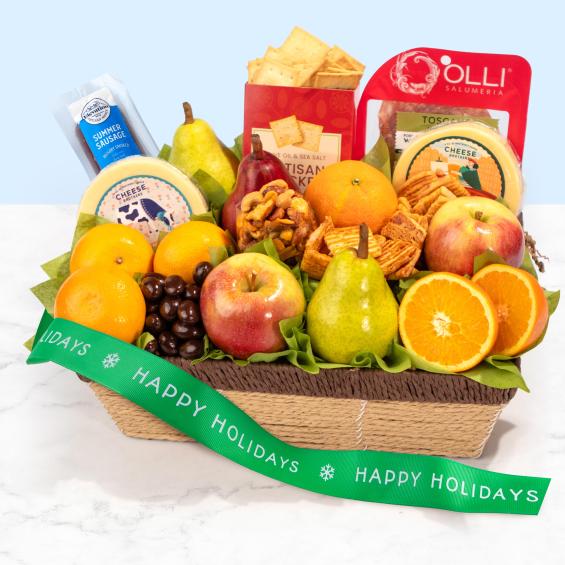 AA4102H, Happy Holidays Sweet & Savory Farmstead Gift Basket