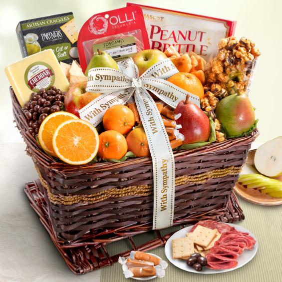 AA4102S, Sympathy Sweet & Savory Farmstead Gift Basket