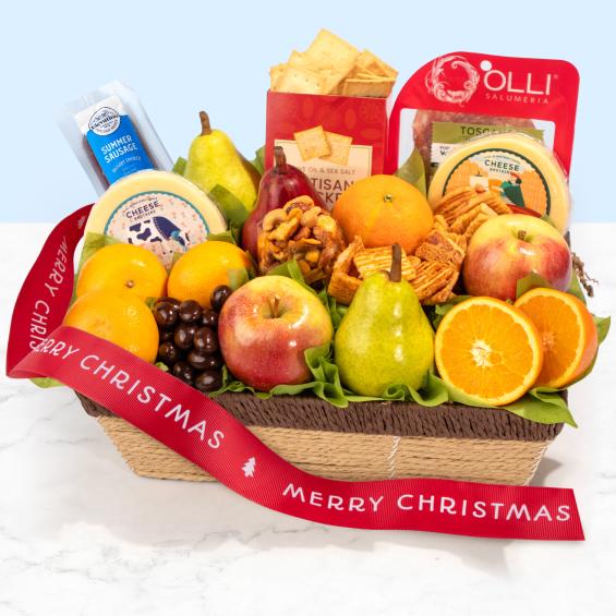 AA4102X, Merry Christmas Sweet & Savory Farmstead Gift Basket