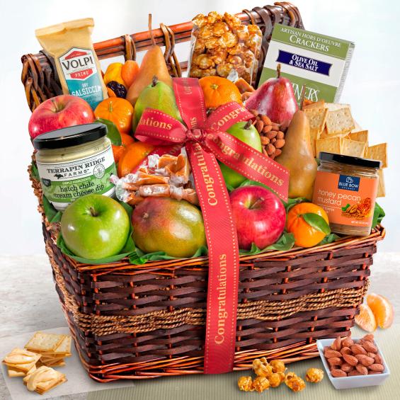 AA4110C, Congratulations Abundance Classic Fruit Basket