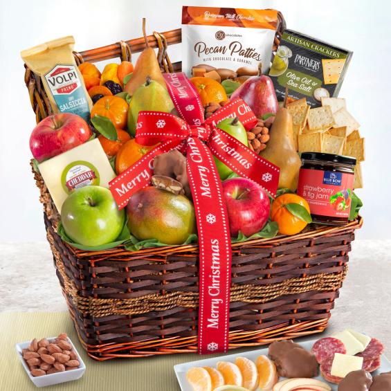 AA4110X, Merry Christmas Abundance Classic Fruit Basket