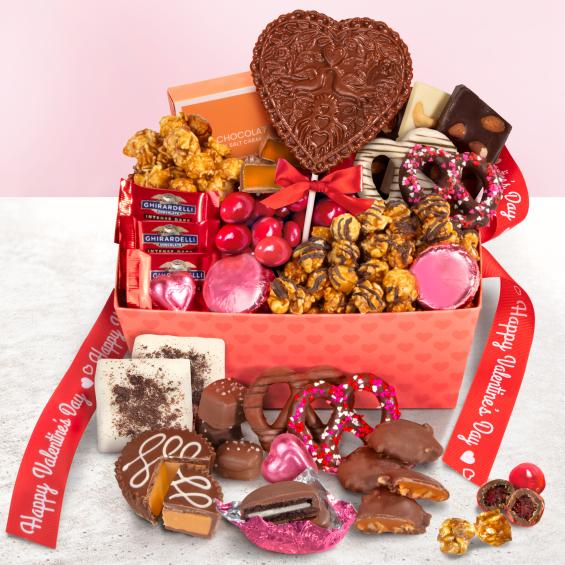 AA9001V, Valentine Chocolate Bliss Assortment Gift Basket
