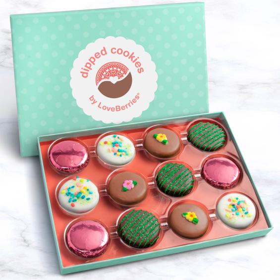ACC1004M, 12 Sweet Blooms Chocolatey Covered Cookies