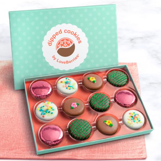 ACC1004M, 12 Sweet Blooms Chocolate Covered Oreos