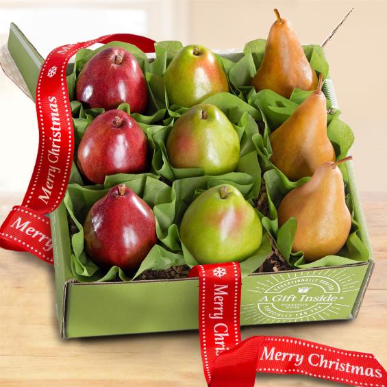 AB1001X, Pears to Compare Merry Christmas Fruit Gift
