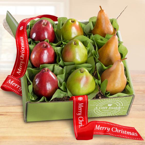 AB1001X, Pears to Compare Merry Christmas Fruit Gift