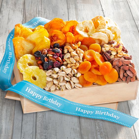 AC2024B, Happy Birthday Dried Fruit & Nut Gift Crate