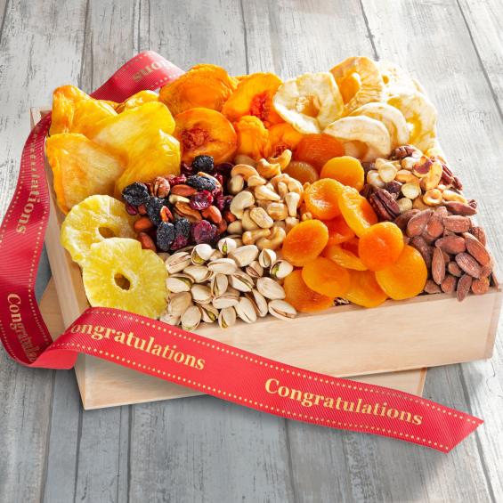 AC2024C, Congratulations Dried Fruit & Nut Gift Crate