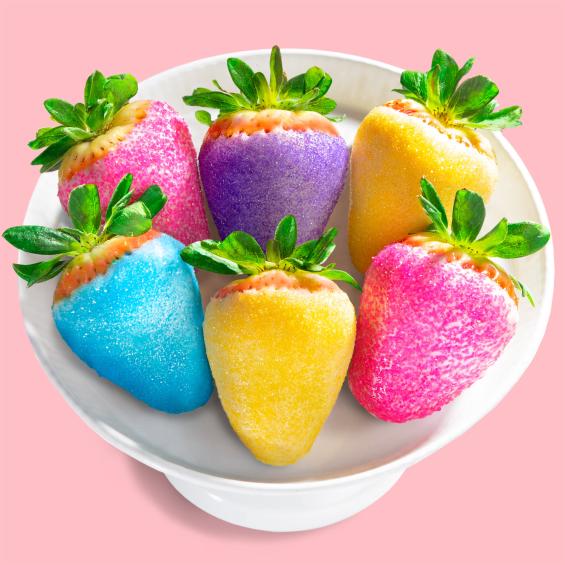 ACD1038, Spring Rainbow Dipped Strawberries - 6 Berries