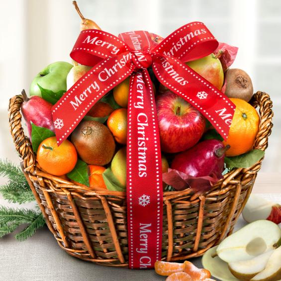 AA4000X, Merry Christmas California Bounty Fruit Gift Basket