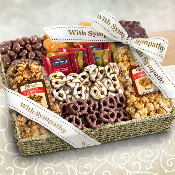 AA4056S, With Sympathy Chocolate, Caramel and Crunch Grand Gift Basket