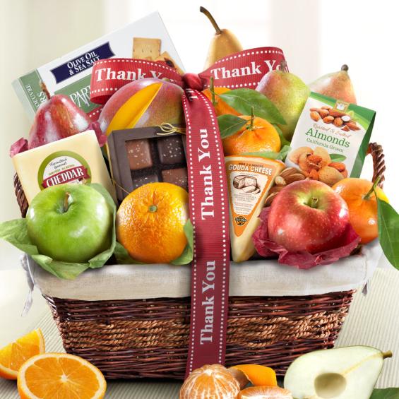 Thank You Classic Deluxe Fruit Basket AA4101T A Gift Inside