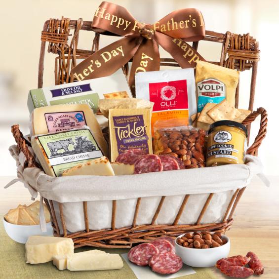 Happy Father's Day Gourmet Cheese & Meats Hamper Gift Basket AA5035F