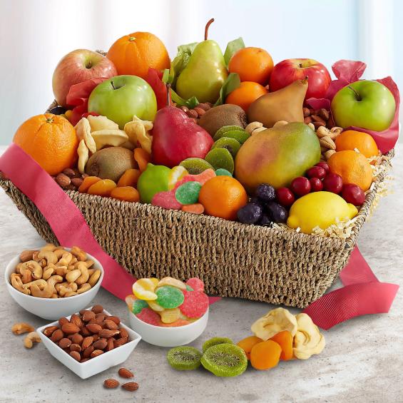 AA5062, Fresh from the Harvest Fruit, Nut & Sweets Basket