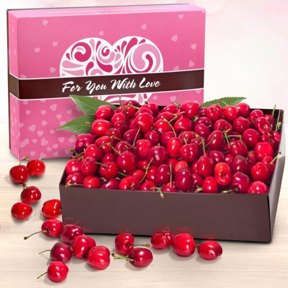 AB2081, 2lb Orchard Fresh Cherries in For You with Love Mother's Day Gift Box