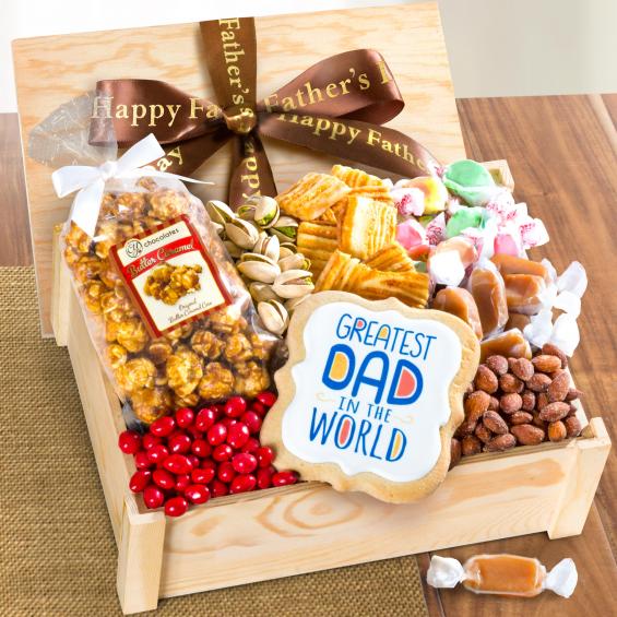 AC2015, Dad's Sweets & Snacks Gift Crate with Father's Day Ribbon