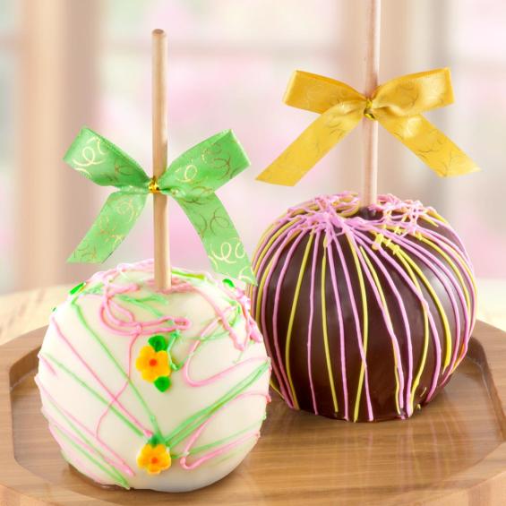 ACA1010, Sweet Spring Chocolate Covered Caramel Apples Pair